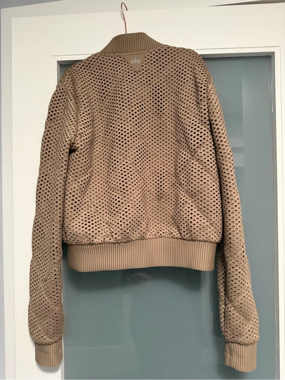 ALO Yoga Myth Bomber Jacket in color Tan size XS